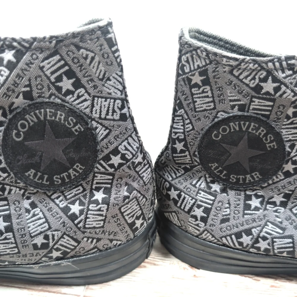 Converse Logo Play Black Mason High Top Sneakers Chuck Shoes Black Silver Men 9 - Picture 16 of 16